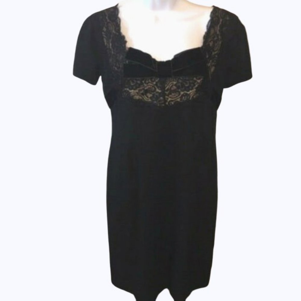Geary Roark Kamisato Dress Vintage Bow Front Black 8P